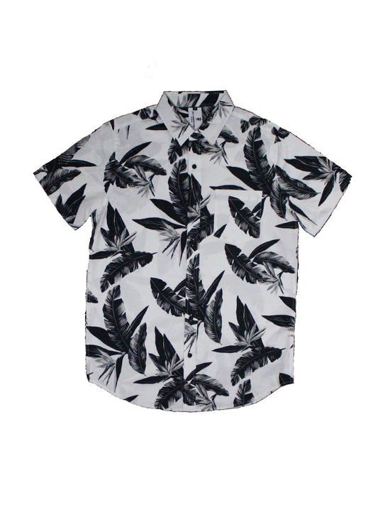 Feather Short Sleeve Button Down